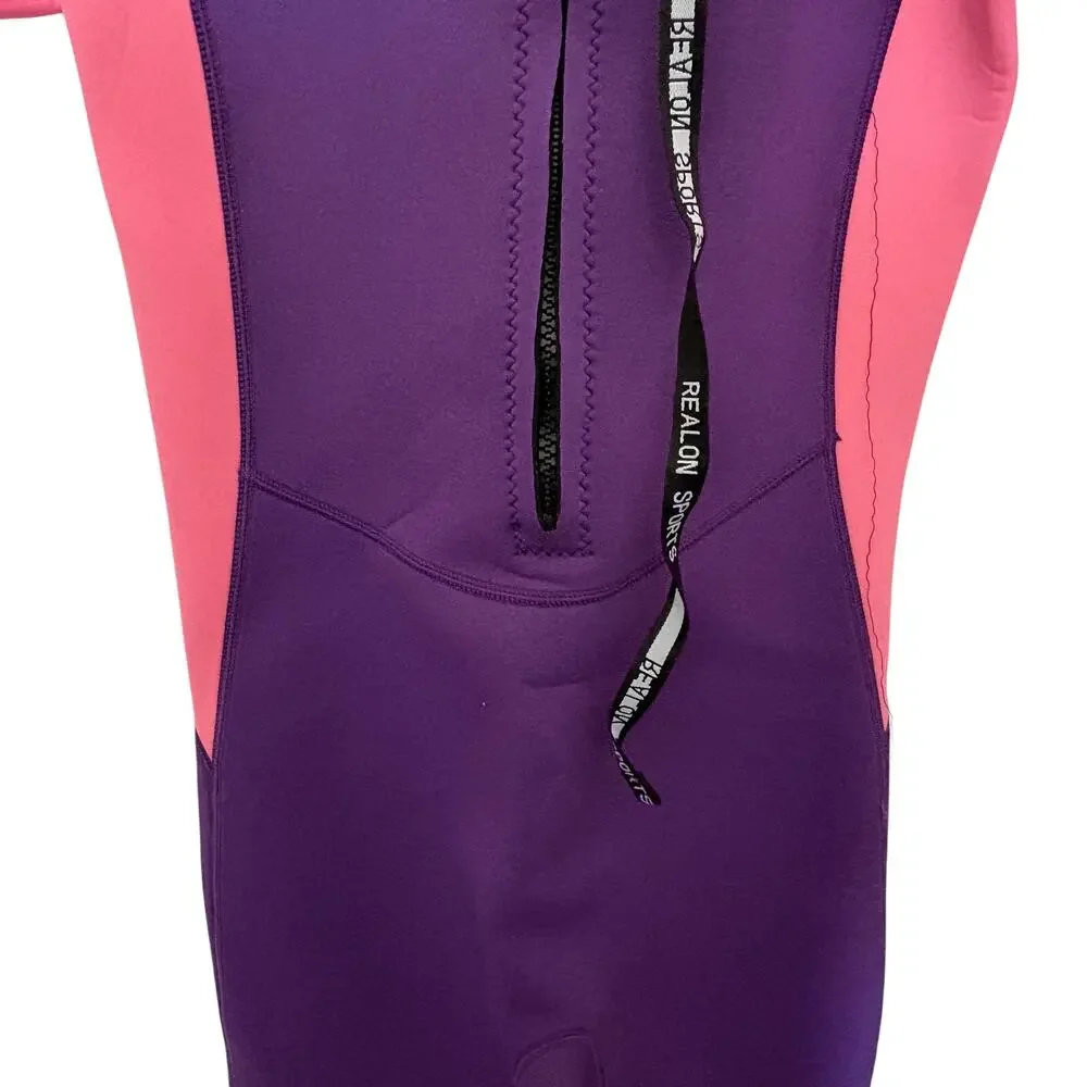 REALON Girls 2mm Neoprene Full Wetsuit Diving Surfing Swim Long Sleeve Kids XXL